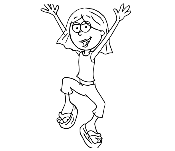 coloriage lizzie mc guire saute de joie